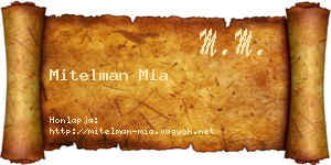 Mitelman Mia névjegykártya